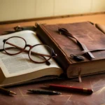 Leonardo phoenix a worn leatherbound book lies open on a clutt