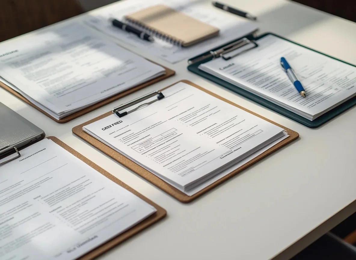 Lucid origin realistic photographic scene representing documents and downloads. a neat desk o 0