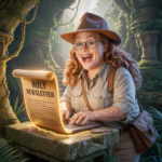 Ideogram v3.0 A cheerful slightly plump woman around 40 with long red‑blonde curly hair fair